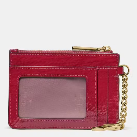 Kate Spade Key Ring Card Holder In Red Jam - Picture 2 of 8